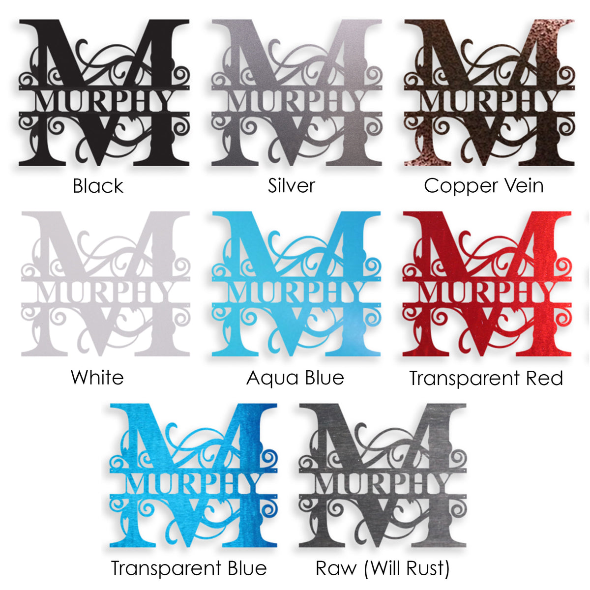 Fancy Monogram - Metal Wall Art/Decor