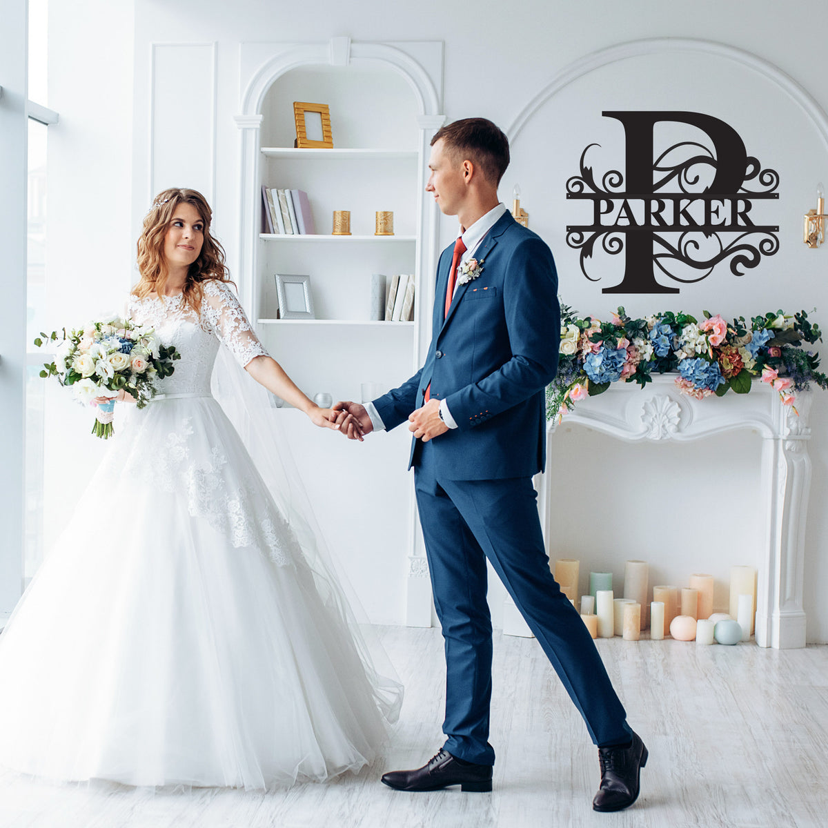 Fancy Monogram - Metal Wall Art/Decor