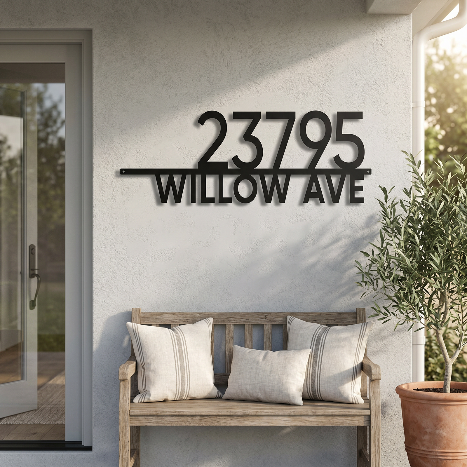 Horizontal 2-Line Address Sign
