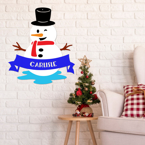 Snowman Monogram - Metal Wall Art/Decor - MainStreetSteel.com
