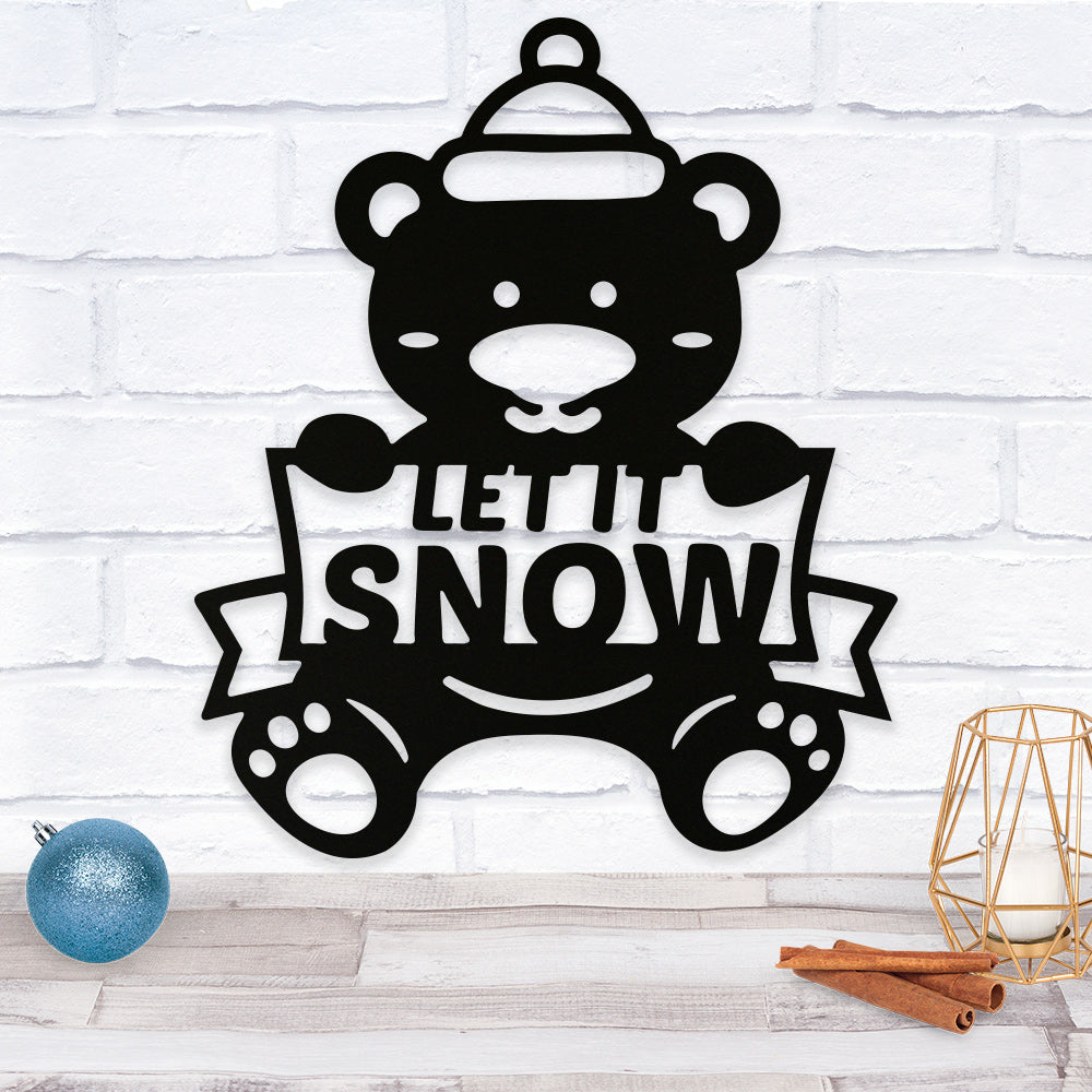 Let It Snow Bear - Metal Wall Art/Decor